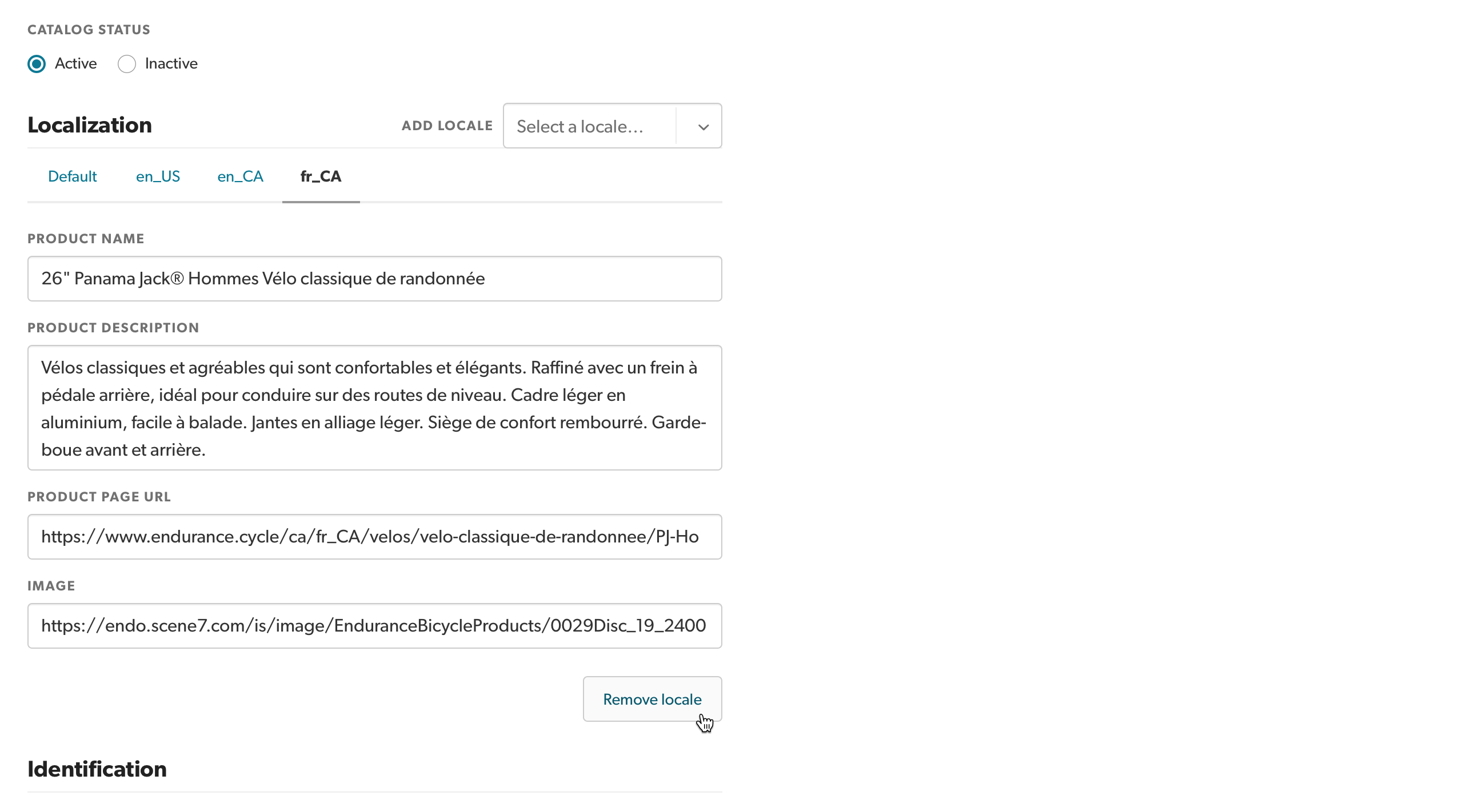 Removing a set of localized data
